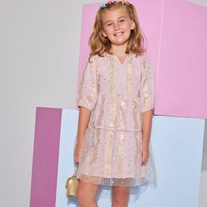 Bisby Madaket Dress Pink Metallic Stars